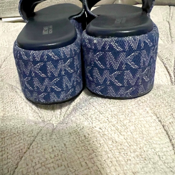 Michael Kors Sader Wedge Denim Sandals - Picture 2 of 2